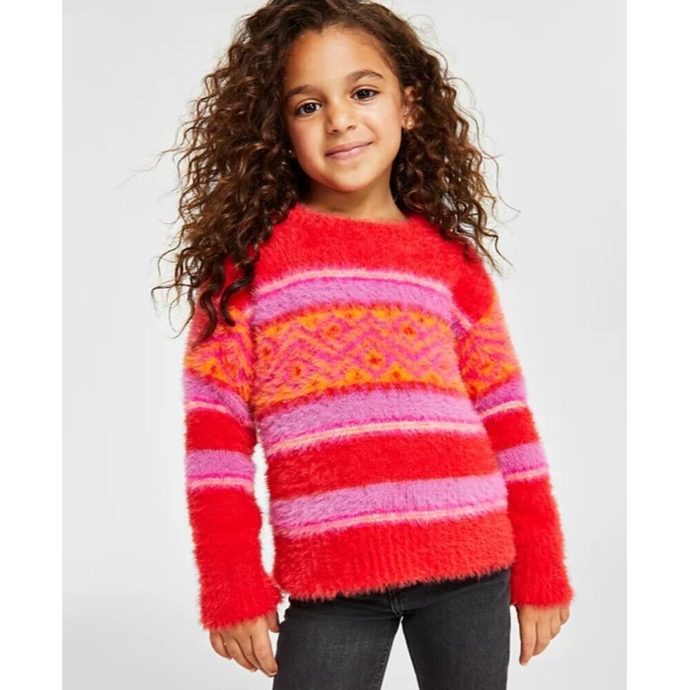 Holiday Lane Toddler Girls Size 3T Fair Isle Crewneck Sweater in‎ Red $40 075